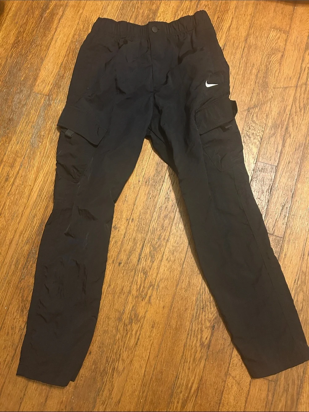 Nike Black Kids Cargo Jogger Pants with Swoosh